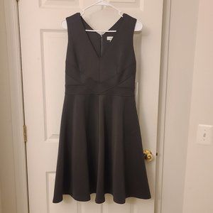 Calvin Klein Women's Scuba V-Neck A-Line Dress (Dark Gray; Size 8)